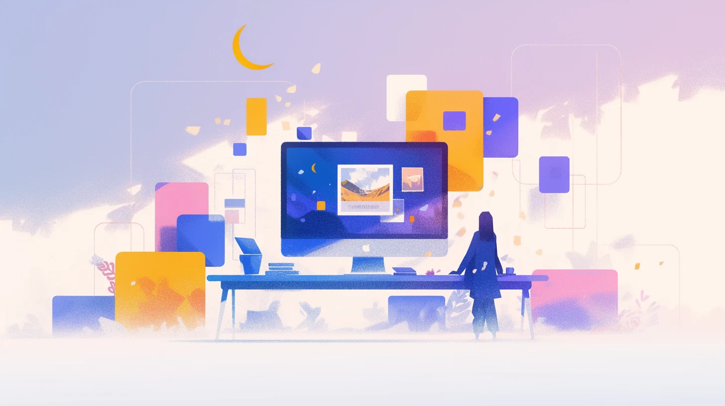 Mac displaying a photo and video slideshow as a custom screen saver — Slideshower Screen Saver Mode on macOS